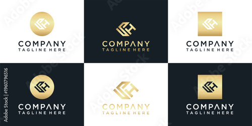 Collection of company logo design variations.