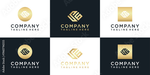 Collection of company logo designs.