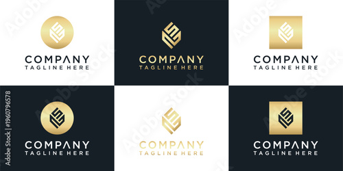 Collection of company logo designs.