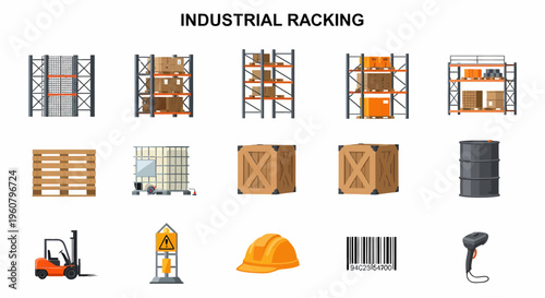 Industrial racking storage systems equipment.