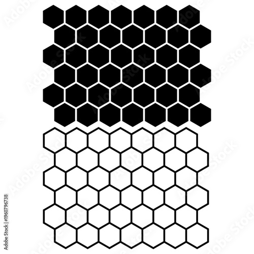 Black and white hexagon honeycomb pattern