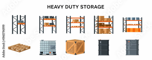 Heavy duty storage shelving units pallets.