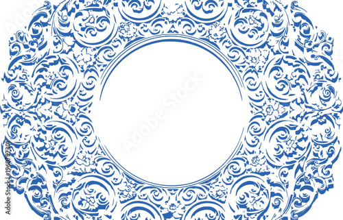  The blue-on-white color scheme and the intricate, nature-inspired patterns are direct references to the European fascination with Asian (particularly Chinese) porcelain and art that peaked.