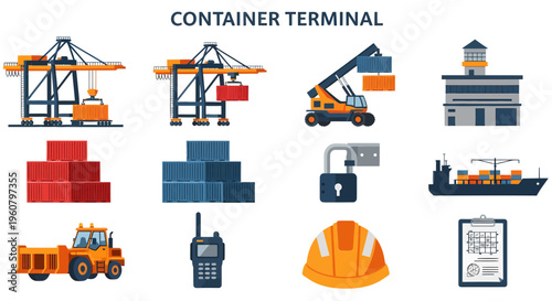 Container Terminal Industrial Shipping Logistics.