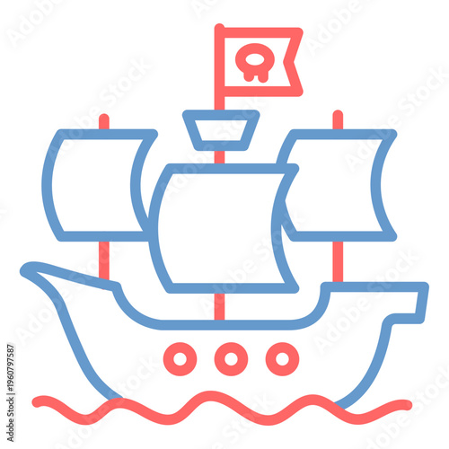 Pirate Ship Vector Icon