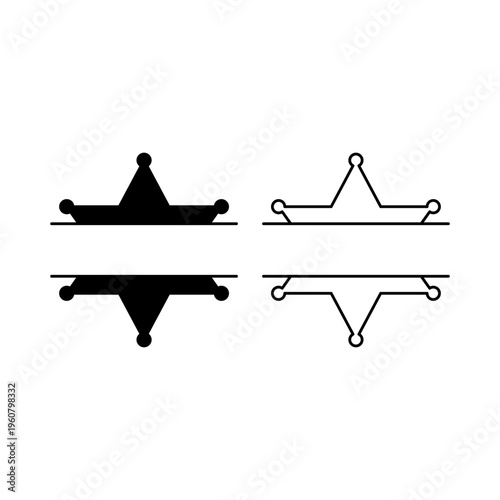 Split star sheriff badge name template