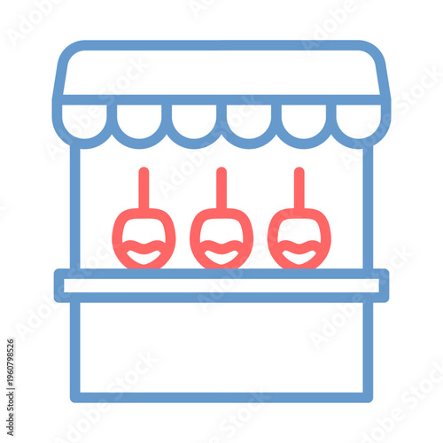 Toffee Apple Stall Vector Icon