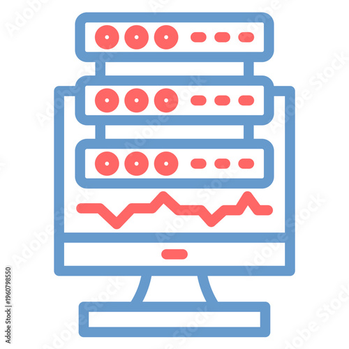 Server Monitoring Vector Icon