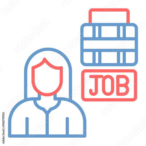 Job Seeker Female Vector Icon
