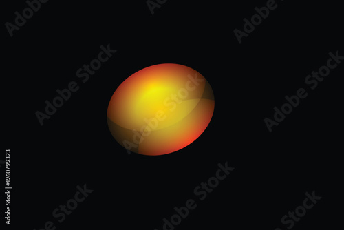 Vibrant light effect a blazing yellow and orange orb radiating against a dark background