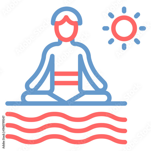 Beach Yoga Vector Icon