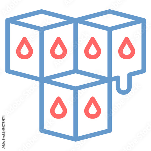 Ice Cubes Vector Icon