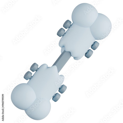 3D Fractured Bone with Metal Plate and Screws Illustration.