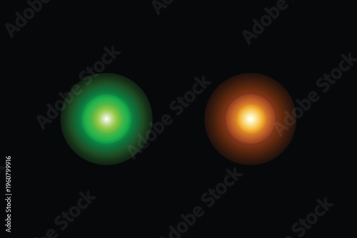 Vibrant light effect with green and orange glow
