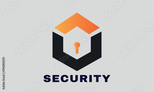 Modern hexagonal security icon featuring a keyhole ideal for digital protection data privacy and cybersecurity branding
