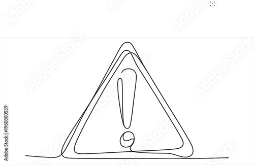 Warning sign with exclamation mark, caution symbol, triangular alert icon