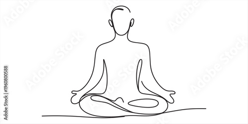 yoga meditation line art illustration