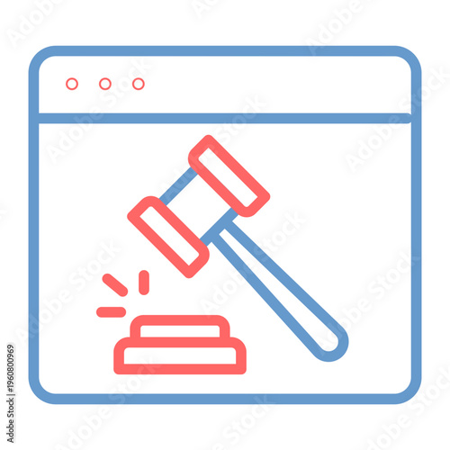 Auction Website Vector Icon