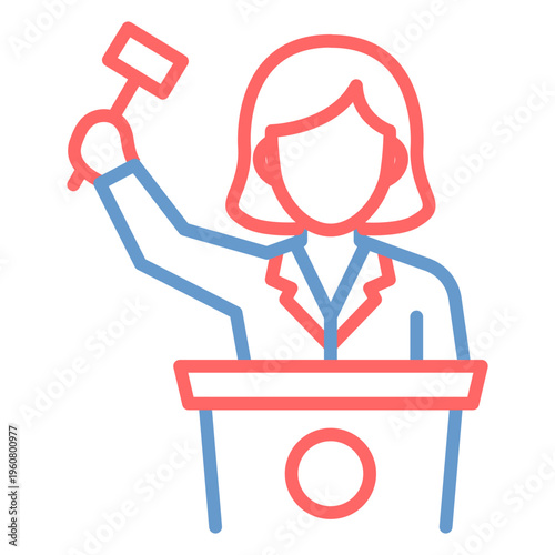 Auctioneer Female Vector Icon