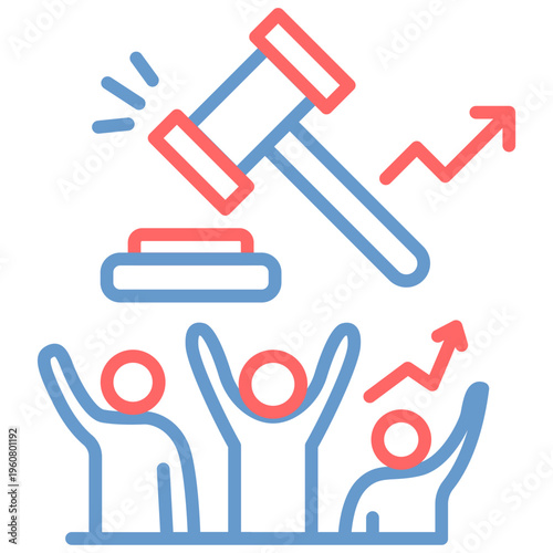 Dynamic Auction Vector Icon