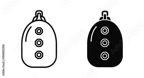 Vector icon of a buoy or float with three decorative hexagonal elements