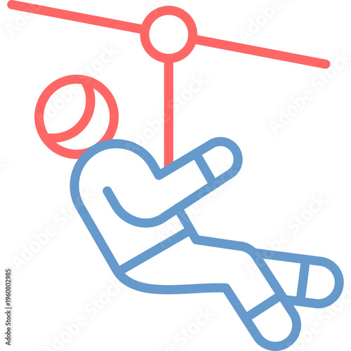 Zip Line Vector Icon