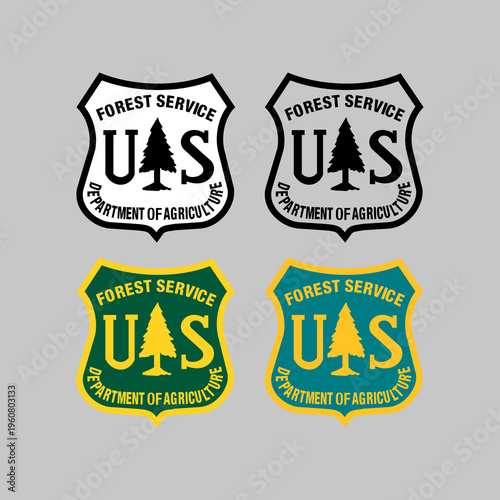 Forest service department of agriculture shield badges