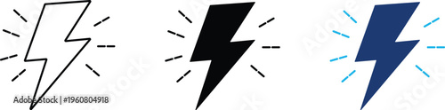 Energy power icon showing lightning bolt with spark effect for electrical and industrial strength. Professional illustration for renewable energy initiatives, and fast charging technology.