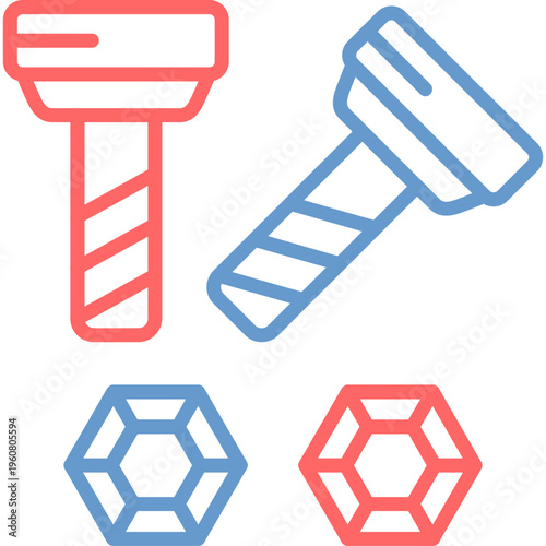 Nuts and bolts Vector Icon