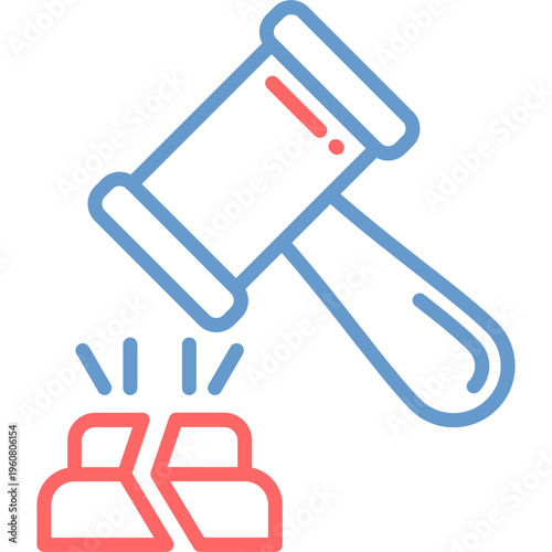 Broken Gavel Vector Icon