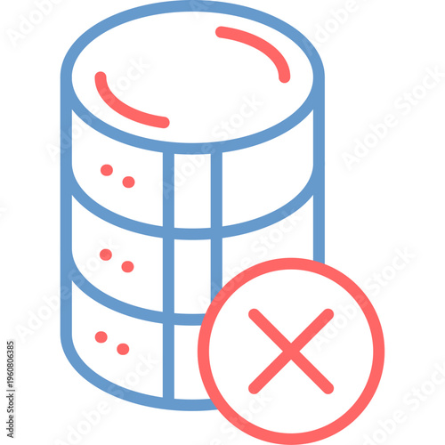 Corrupted Database Vector Icon