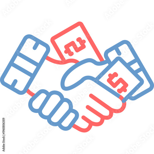 Unethical Handshake Vector Icon