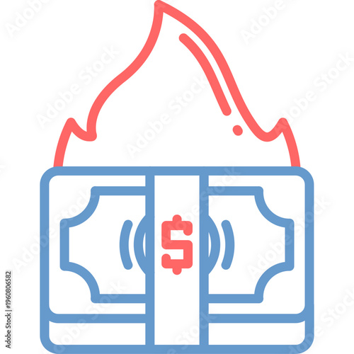 Greed Fueled Fire Vector Icon