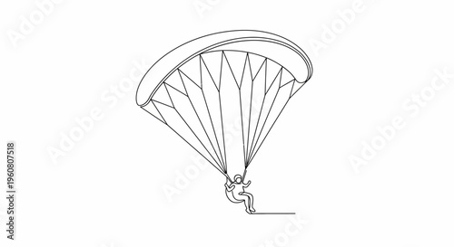 Paragliding Silhouette: Extreme Sports Adventure, Aerial Freedom