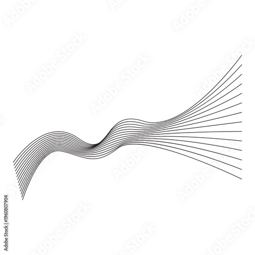 Minimalist Abstract Wavy Line Art Design Decorative Element Illustration