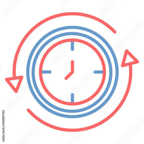 Round The Clock Vector Icon