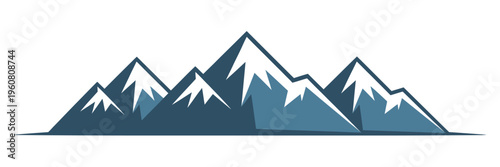 Mountain Peaks Minimalist Graphic Illustration Snow Capped Design