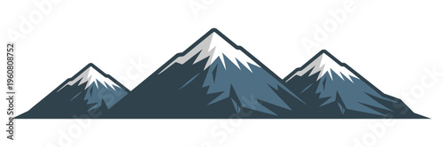 Mountain Peaks Stylized Minimal Illustration on Dark Background