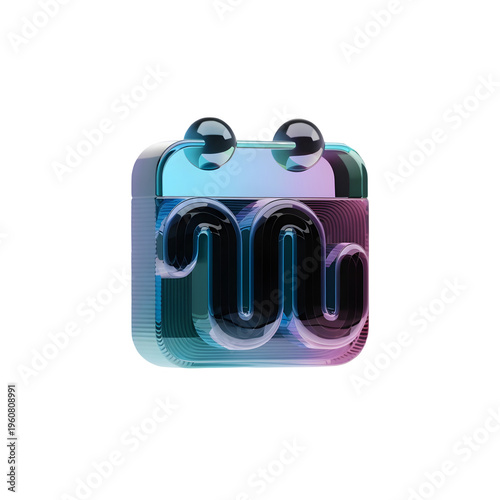Abstract calendar icon colorful transparent on transparent background