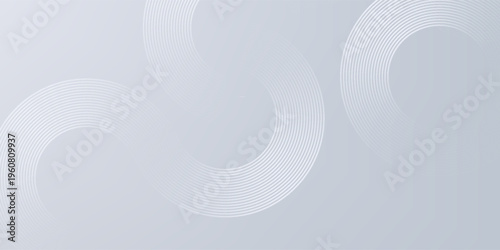 Abstract Grey Gradient Background with White Circular Line Art