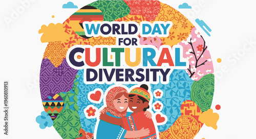 Foto World Day for Cultural Diversity Celebration Colorful Illustration for Social Me