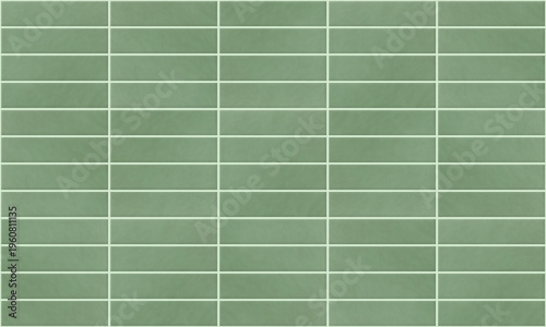 Seamless pattern. Sage green tile wall and floor texture. Horizontal tiles. Tileable background. 