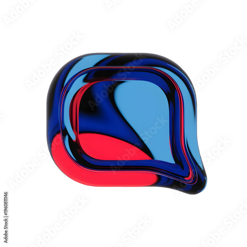 Abstract colorful shape fluid design asset as clean cutout