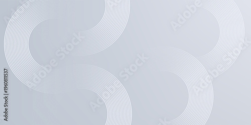 Abstract Grey Gradient Background with White Circular Line Art
