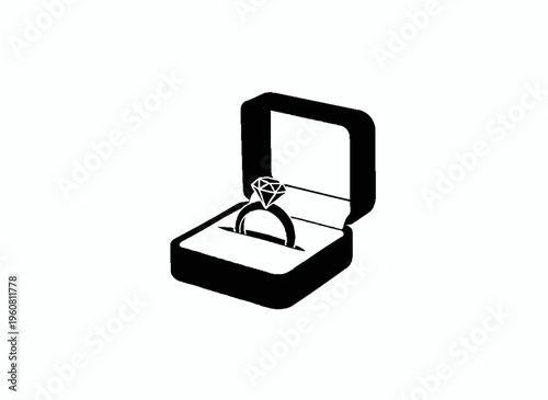 Elegant Proposition: A timeless engagement ring, nestled within a luxurious box, symbolizes the promise of forever, a testament to enduring love and commitment.