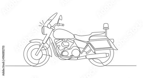 Police Motorcycle Line Art Icon