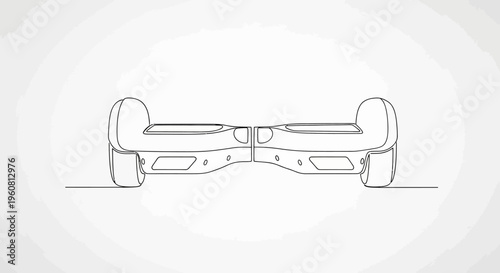 Self-Balancing Scooter Outline Icon on White Background