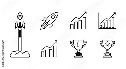 Rocket Ship Icon Launch Success.