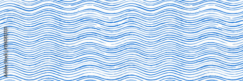 Seamless pattern, sea waves stylization, wavy grunge stripes, rough wave pattern, vector background