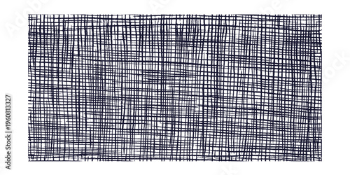 Crosshatch texture with pencil sketch lines creates artistic shading effect. Hand drawn hatch print form geometric mesh on white backdrop for creative design project. Vector scribble bg